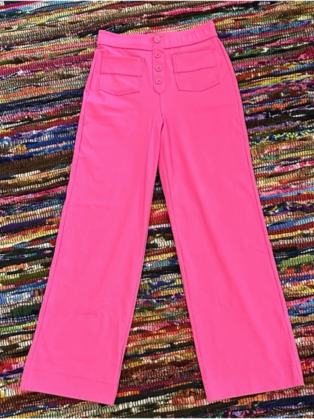 HALARA Hot Pink Wide-Leg Button Front Pants